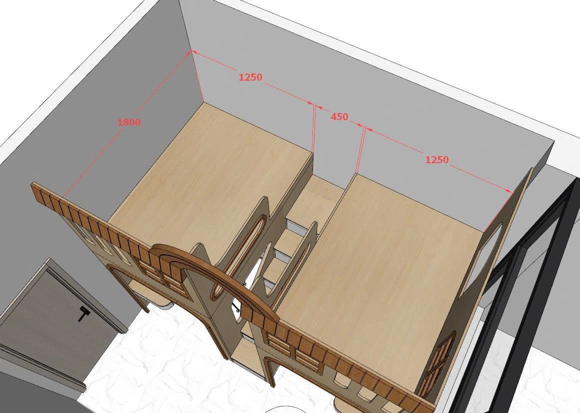  Hệ giường tầng cho 2 bé trai và gái nhà chị Ninh 