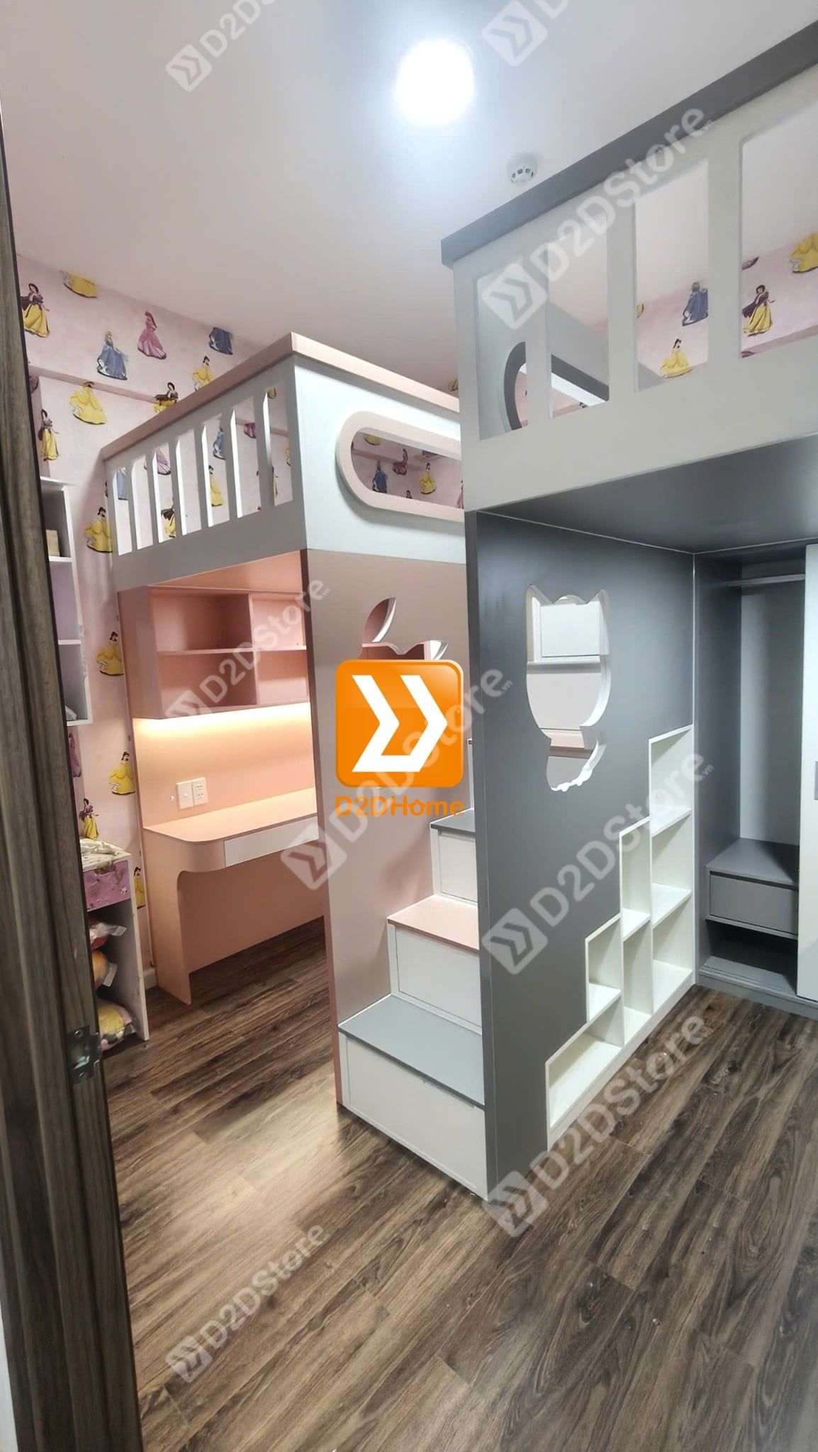  Phòng ngủ giường tầng cho 2 bé trai và gái nhà chị Trinh Lưu 