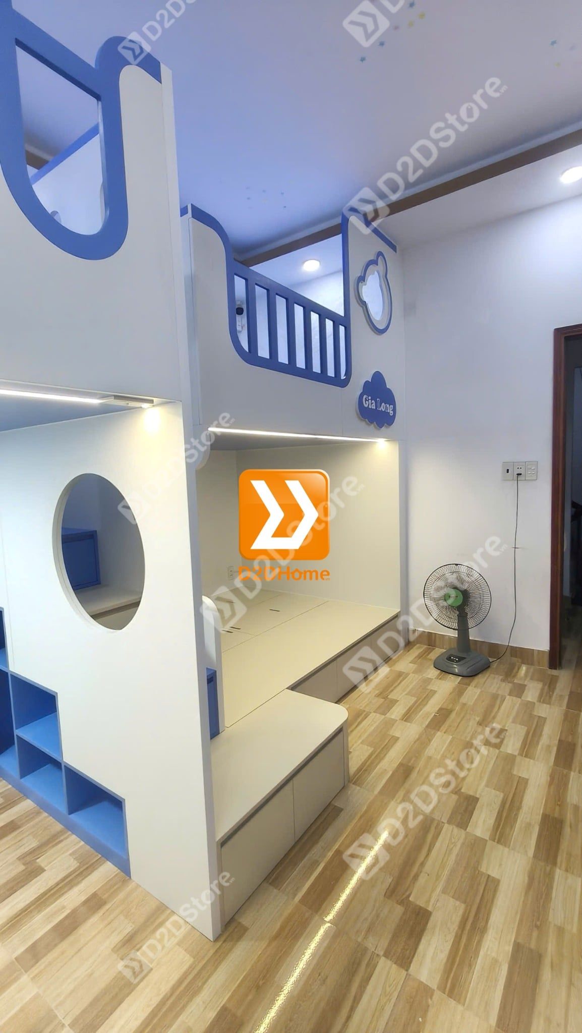  Phòng ngủ giường tầng cho bố mẹ và 2 bé trai nhà chị Linh Neo 