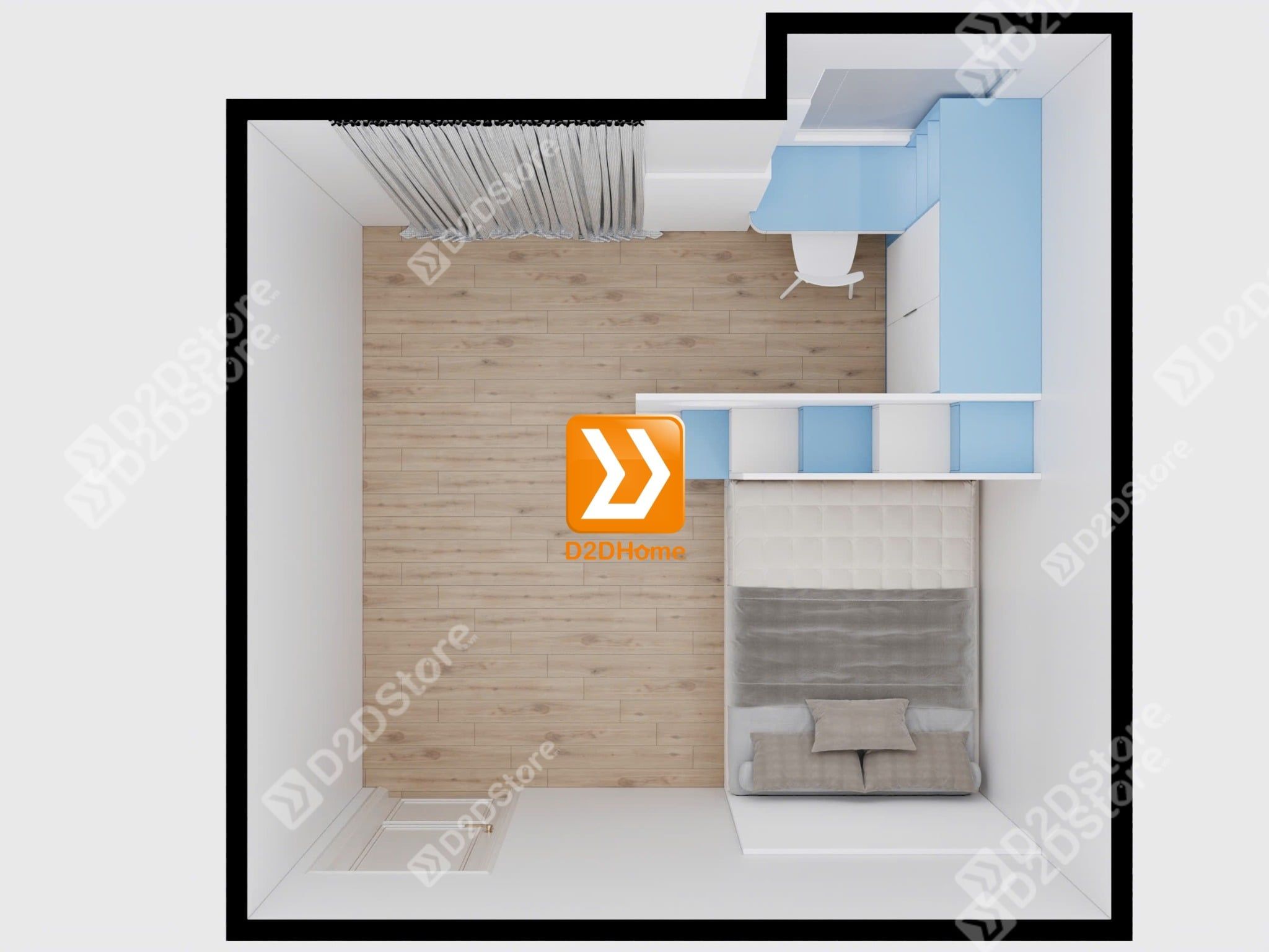  Phòng ngủ giường tầng cho bố mẹ và 2 bé trai nhà chị Linh Neo 