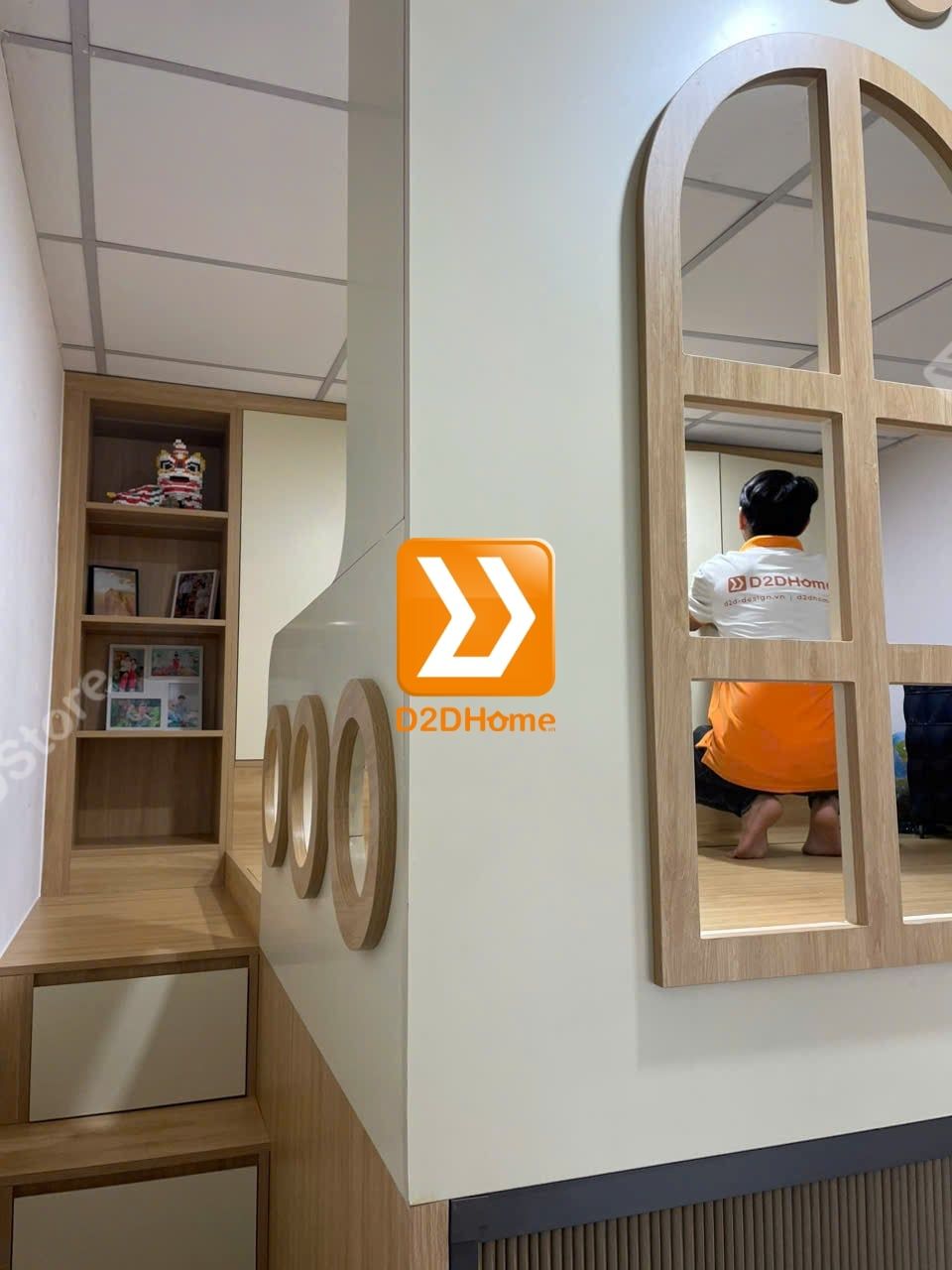  Phòng ngủ giường tầng cho bố mẹ và 1 bé trai nhà anh Phi 