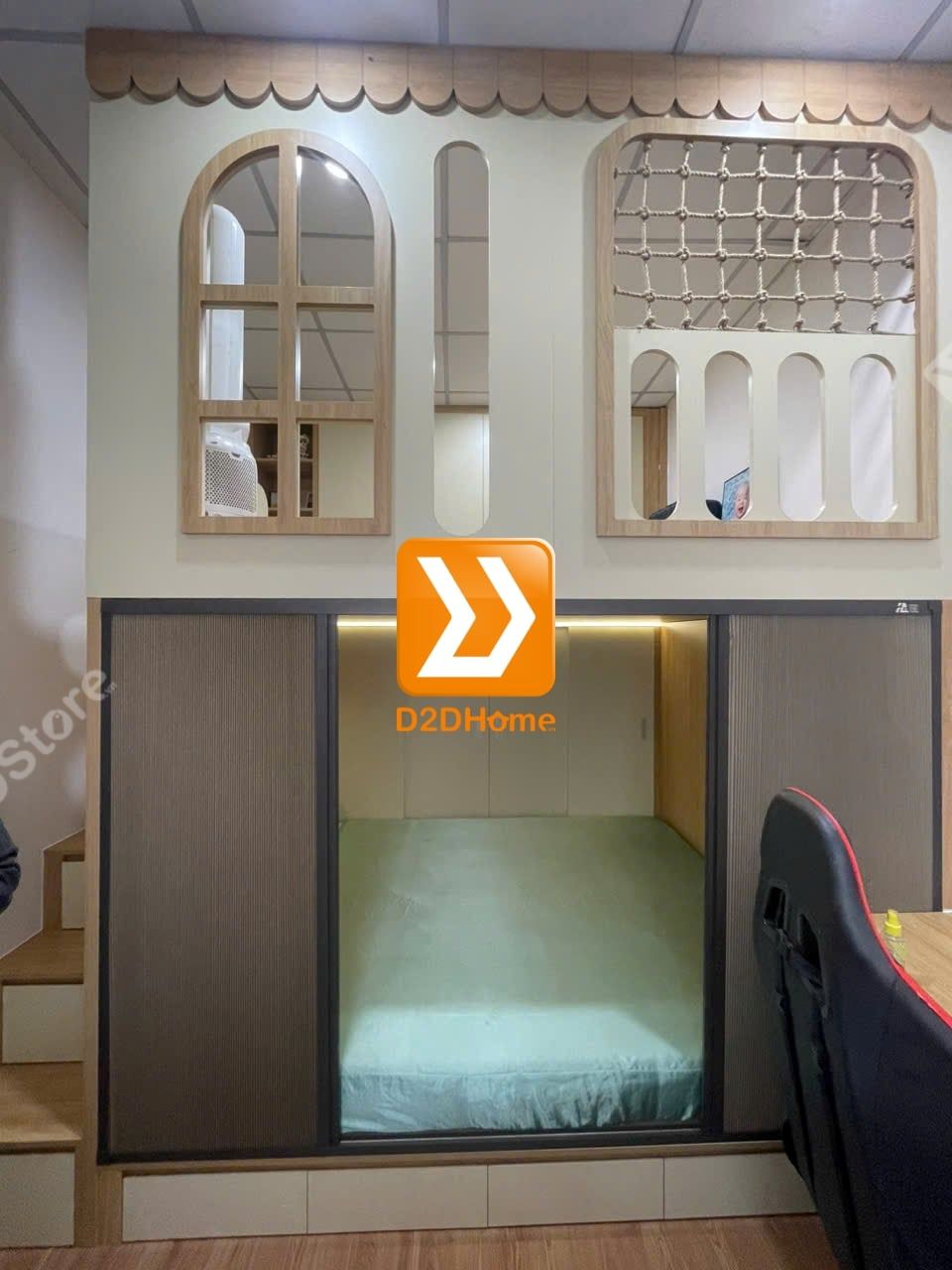  Phòng ngủ giường tầng cho bố mẹ và 1 bé trai nhà anh Phi 