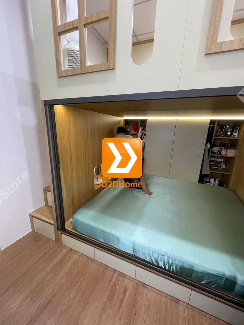  Phòng ngủ giường tầng cho bố mẹ và 1 bé trai nhà anh Phi 