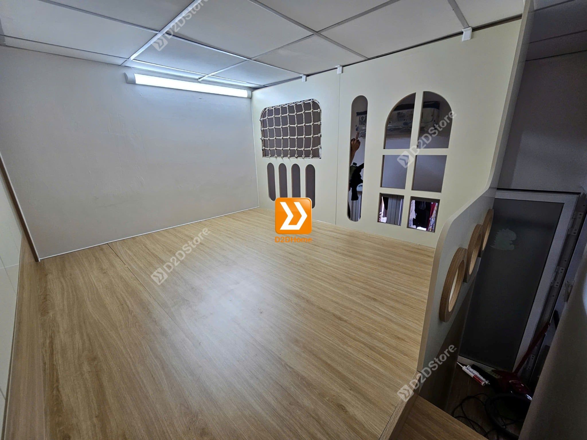  Phòng ngủ giường tầng cho bố mẹ và 1 bé trai nhà anh Phi 