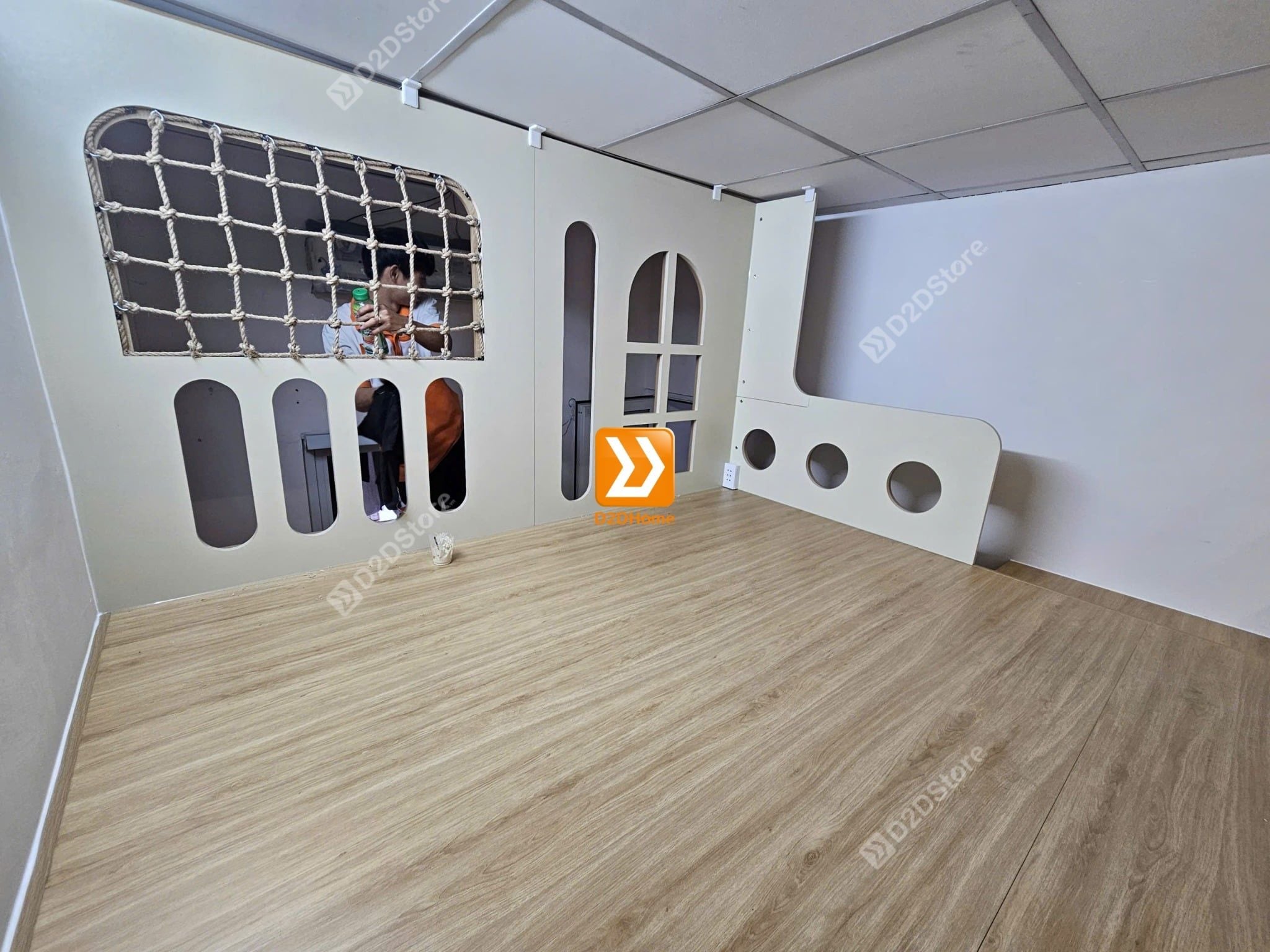  Phòng ngủ giường tầng cho bố mẹ và 1 bé trai nhà anh Phi 