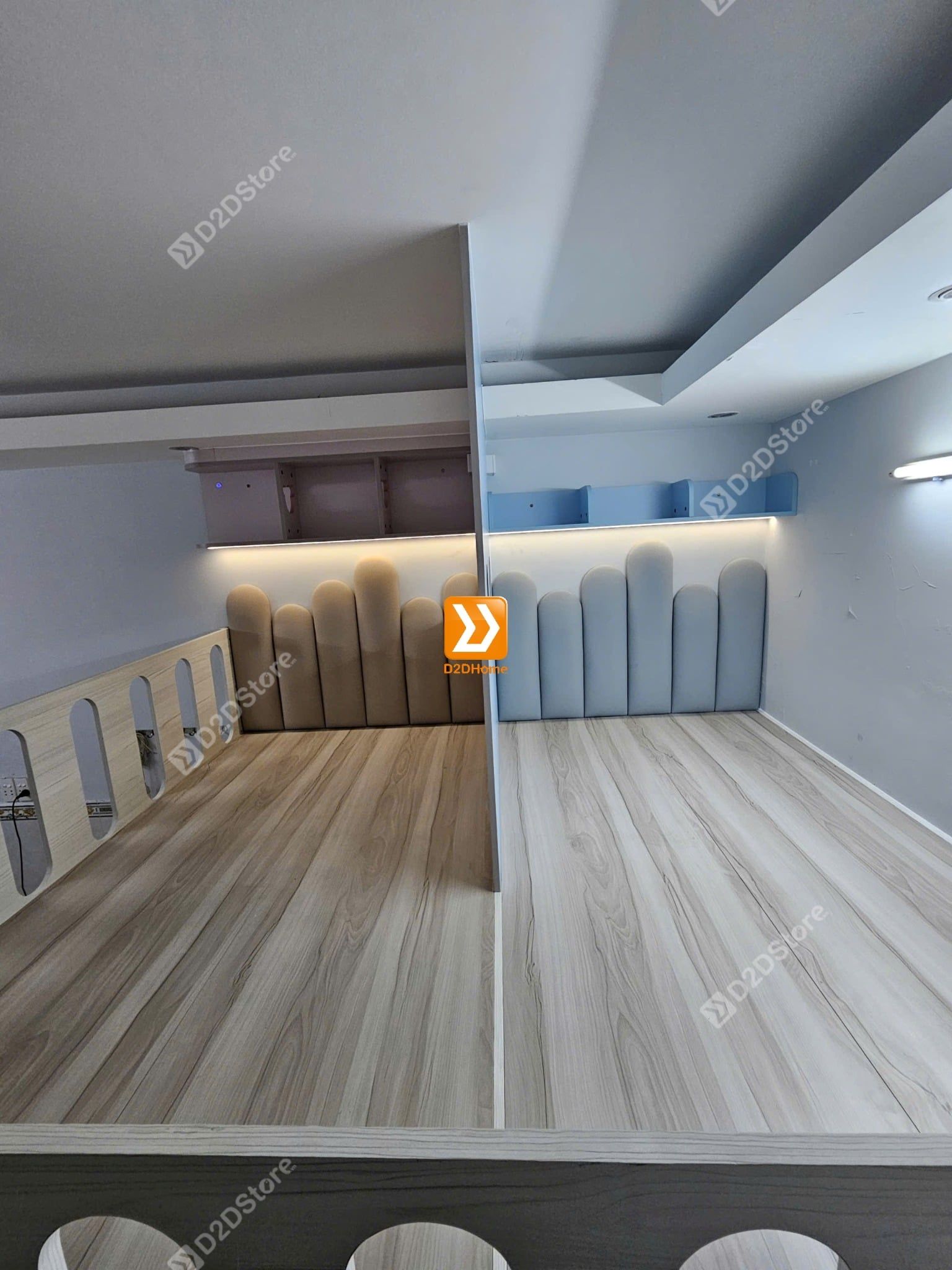  Phòng ngủ giường tầng cho bố mẹ và 1 bé trai 1 bé gái nhà chị Sammy Hua 