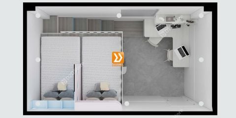 Phòng ngủ giường tầng cho bố mẹ và 1 bé trai 1 bé gái nhà chị Sammy Hua