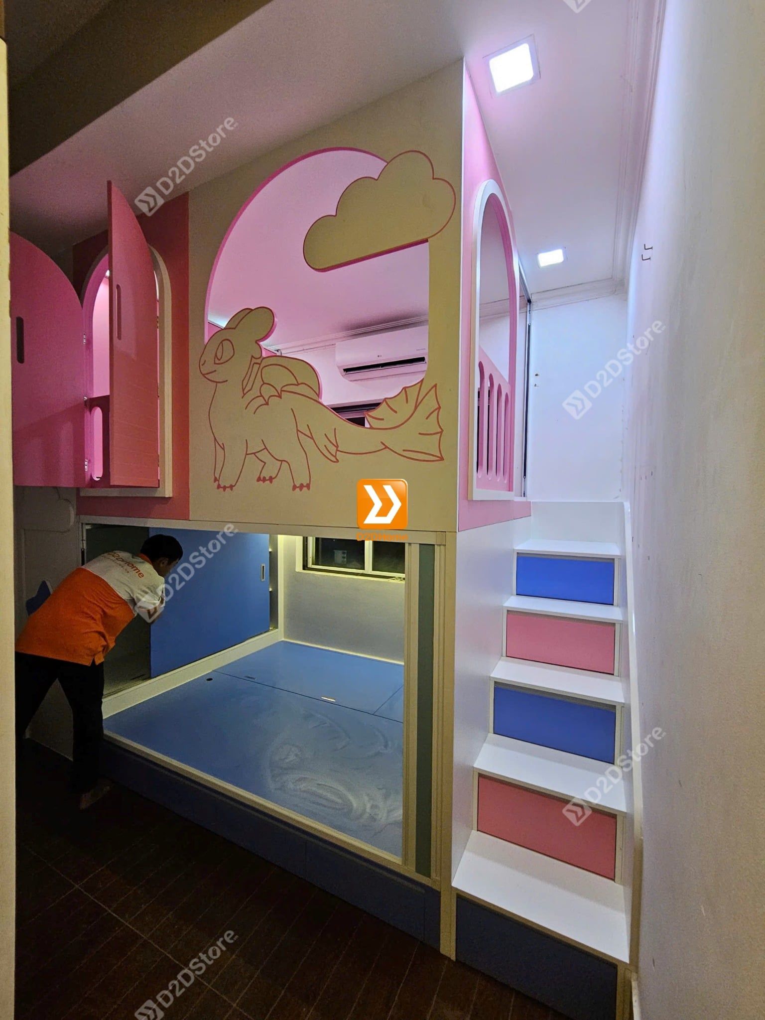  Phòng ngủ giường tầng cho bố mẹ và 1 bé gái nhà anh Jodan Tăng 