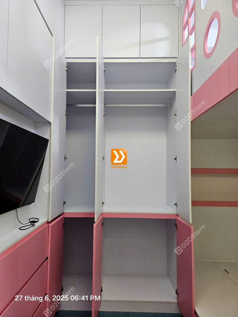 Phòng ngủ giường tầng cho 3 bé gái nhà chị Ngọc Lễ