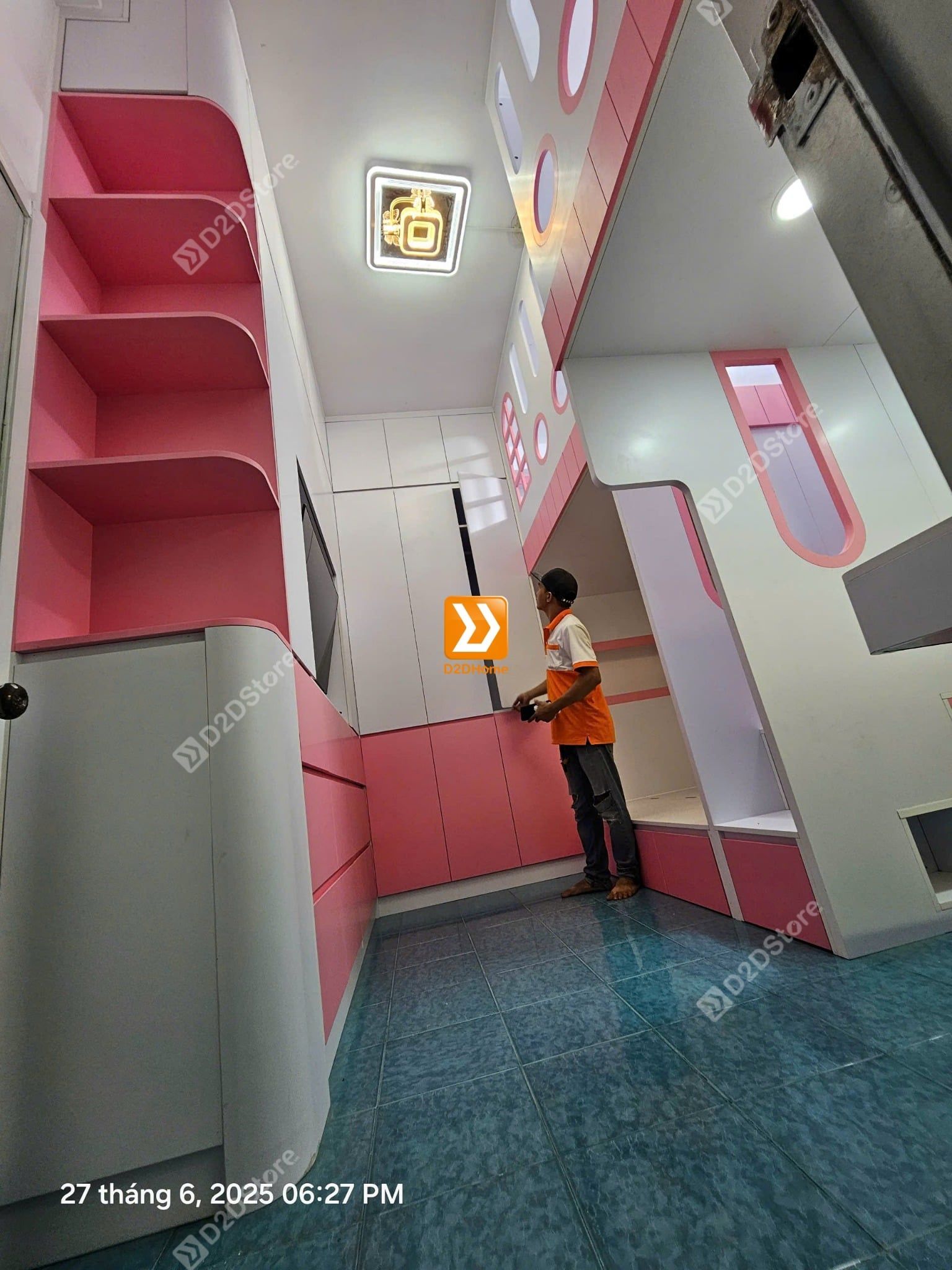 Phòng ngủ giường tầng cho 3 bé gái nhà chị Ngọc Lễ