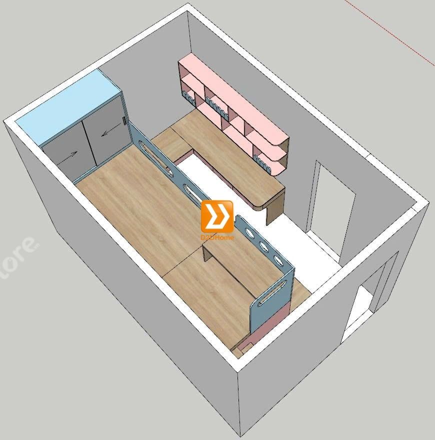  Phòng ngủ giường tầng cho 2 bé gái 1 bé trai nhà chị Ngọc Hạnh 