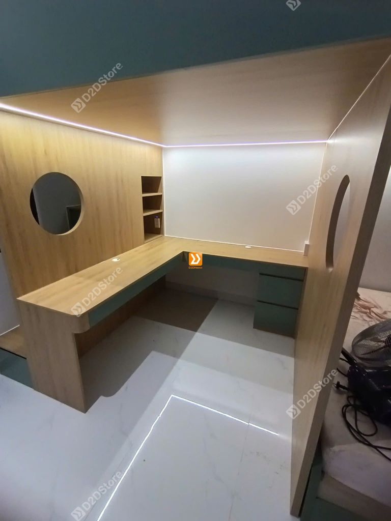 Phòng ngủ giường tầng cho 2 bé trai nhà chị Tuyền