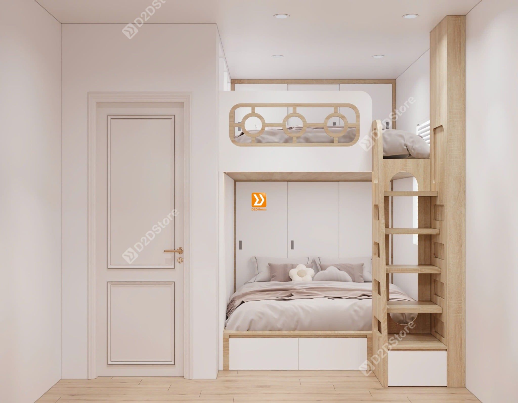 Phòng ngủ giường tầng 1 bé trai nhà anh Đại Bảo