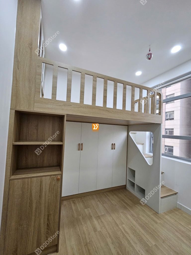 Phòng ngủ giường tầng 1 bé gái nhà chị Thanh Thùy