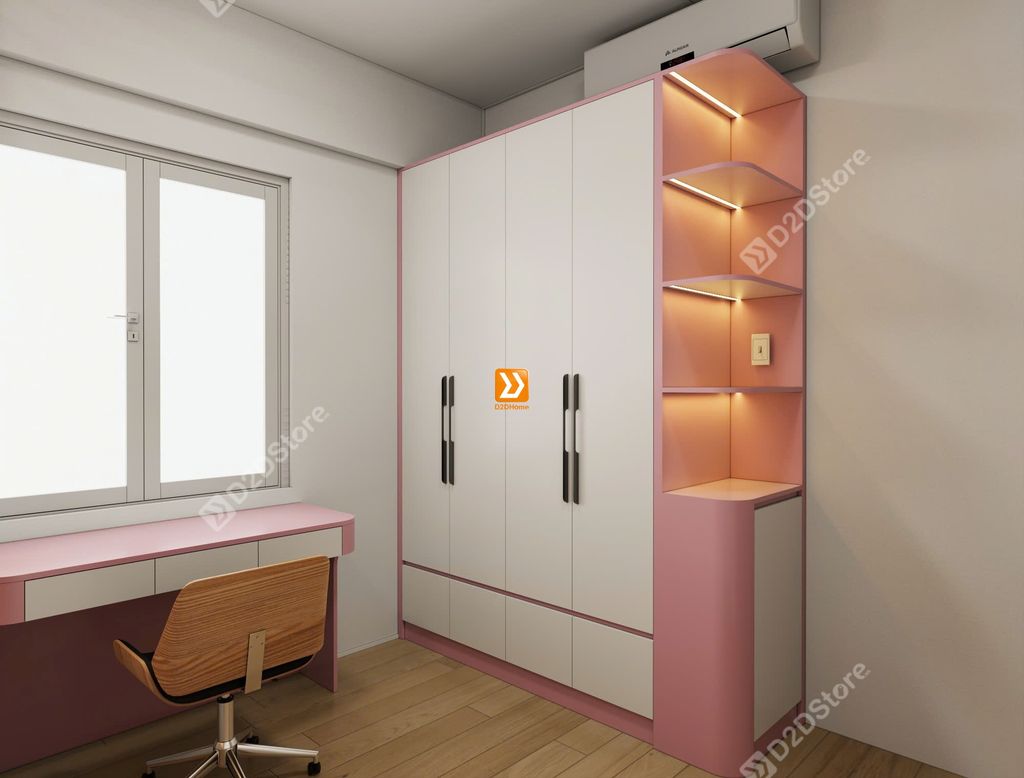Phòng ngủ giường tầng cho 2 bé gái nhà anh Quốc Cường