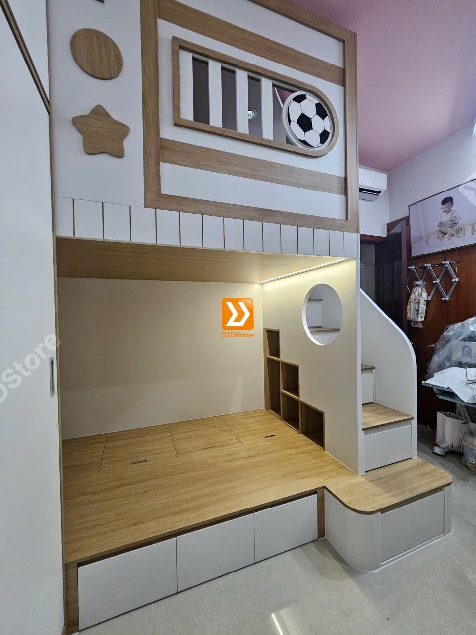  Phòng ngủ giường tầng 2 bé trai nhà chị Bích Thảo 