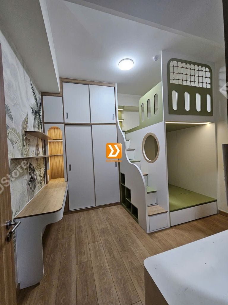 Phòng ngủ giường tầng cho 2 bé trai nhà anh Dũng