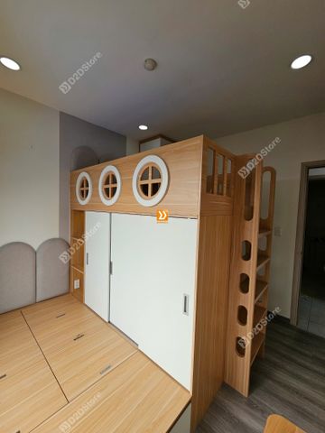 Phòng ngủ giường tầng cho 1 bé trai và 1 bé gái nhà anh Hà Trần