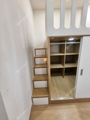 Phòng ngủ giường tầng cho 1 bé trai và 1 bé gái nhà anh Tuấn Anh