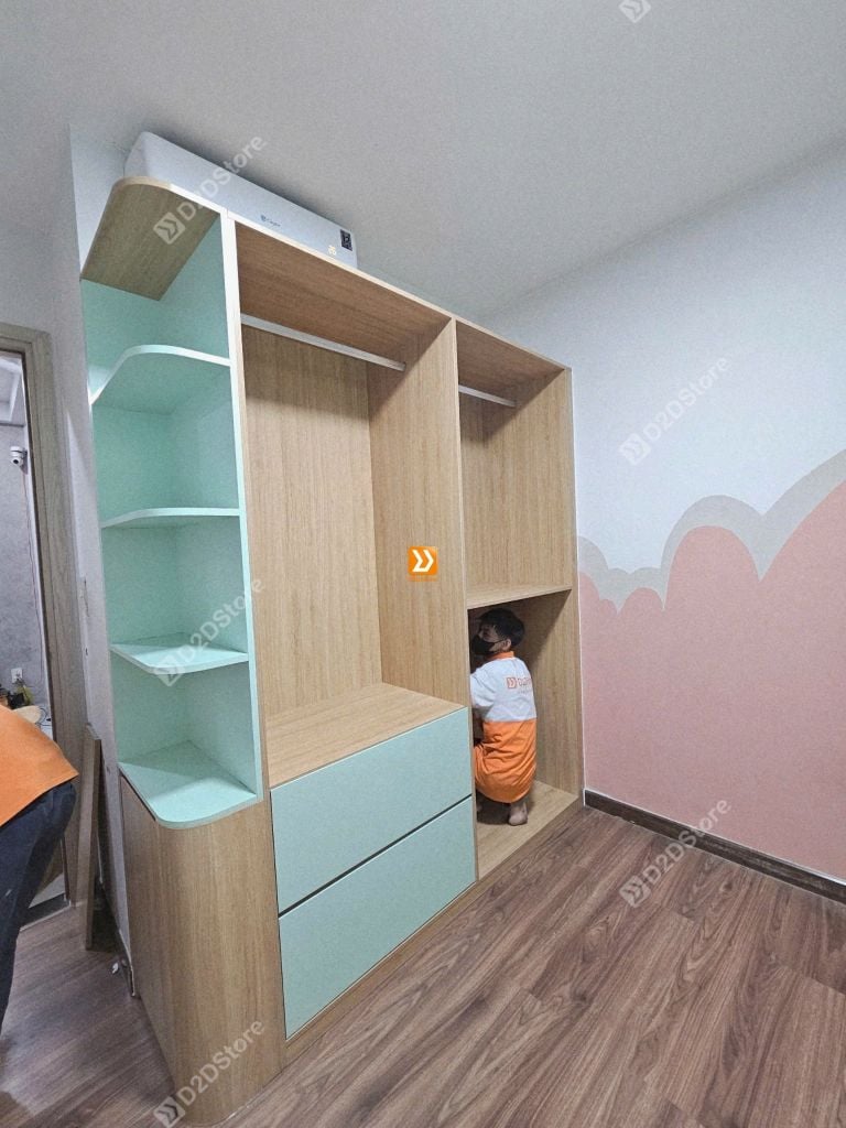 Phòng ngủ giường tầng cho 1 bé gái ngủ cùng bà nhà chị Nguyễn Kiều