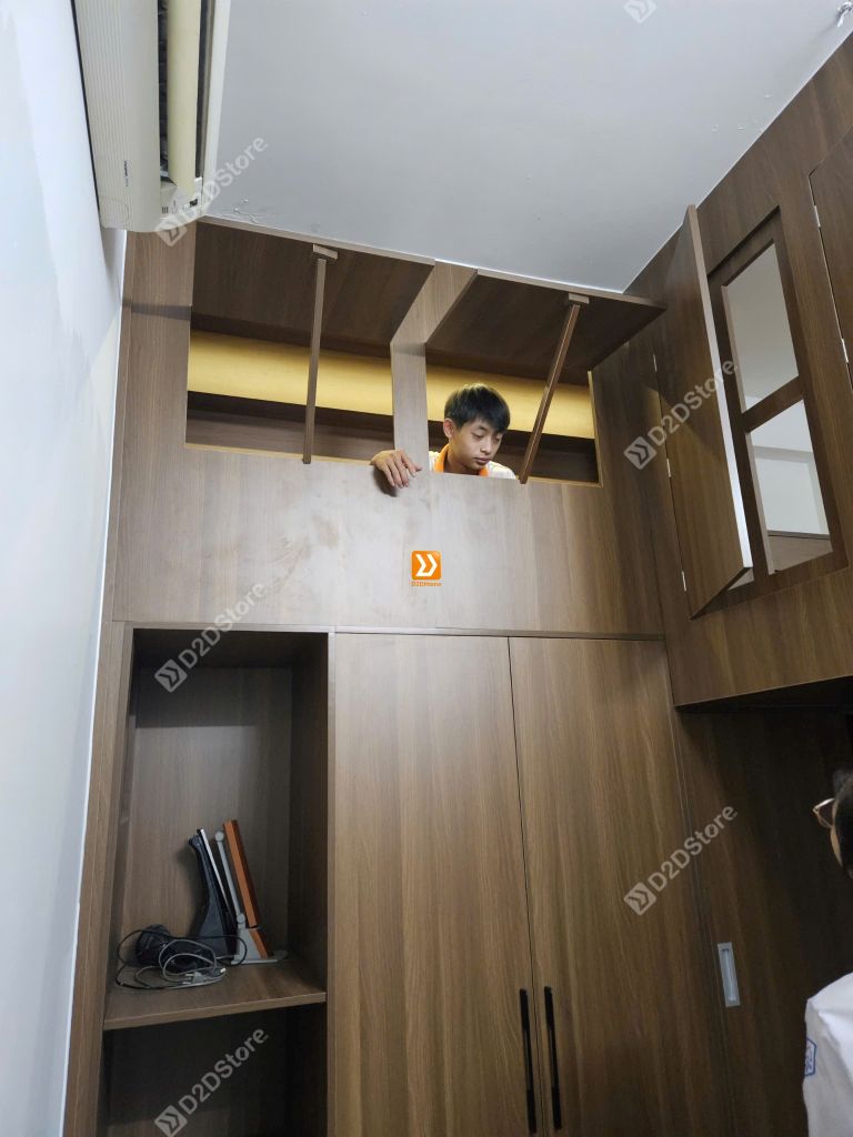 Phòng ngủ giường tầng cho bố mẹ và 1 bé trai nhà anh Nguyễn Nam - Ảnh 4