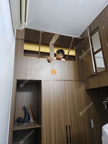 Phòng ngủ giường tầng cho bố mẹ và 1 bé trai nhà anh Nguyễn Nam