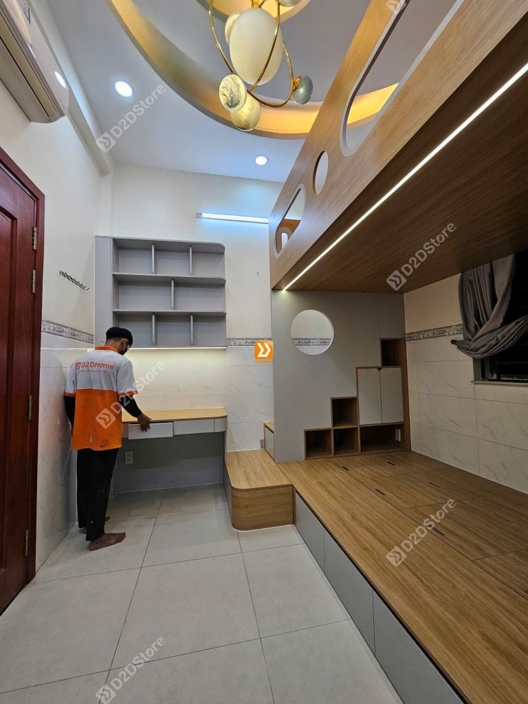 Phòng ngủ giường tầng cho 2 bé trai nhà anh Nguyên Trần