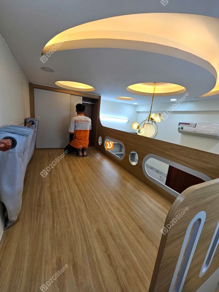 Phòng ngủ giường tầng cho 2 bé trai nhà anh Nguyên Trần