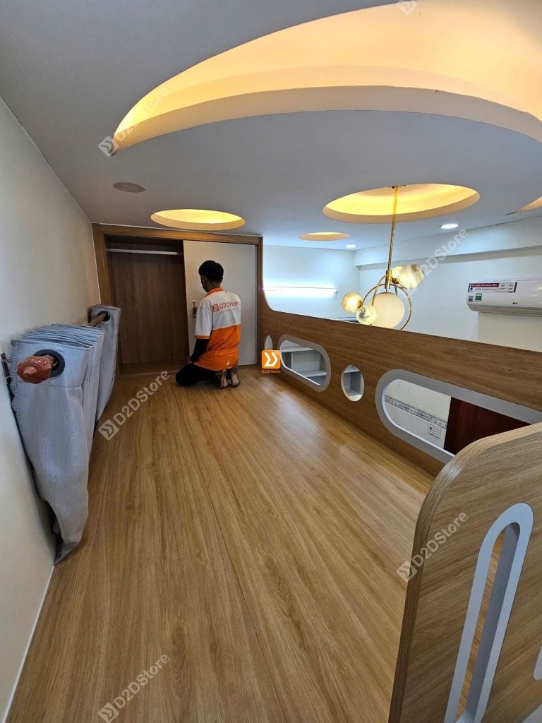 Phòng ngủ giường tầng cho 2 bé trai nhà anh Nguyên Trần
