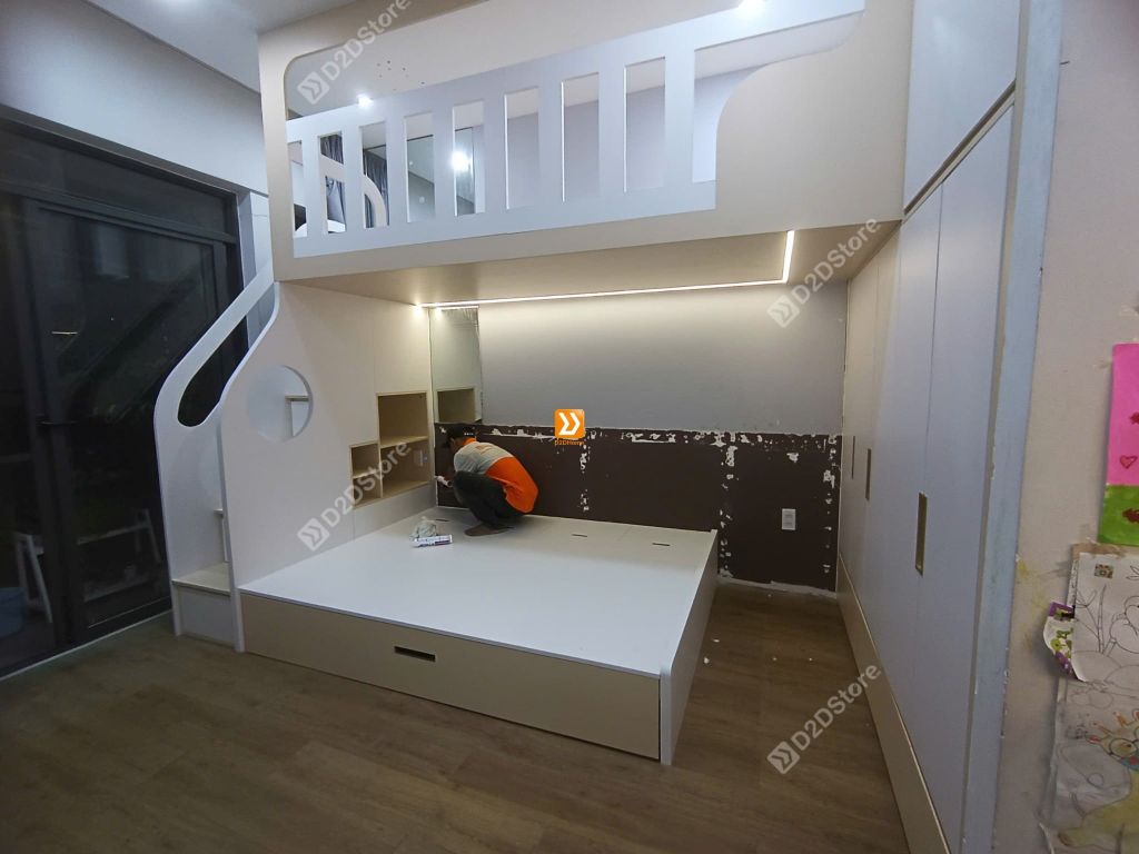 Phòng ngủ giường tầng cho bố mẹ và 2 bé nhà chị Phương Huỳnh - Ảnh 12