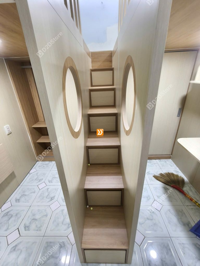 Phòng ngủ giường tầng cho 2 bé gái nhà chị Quyên Trần