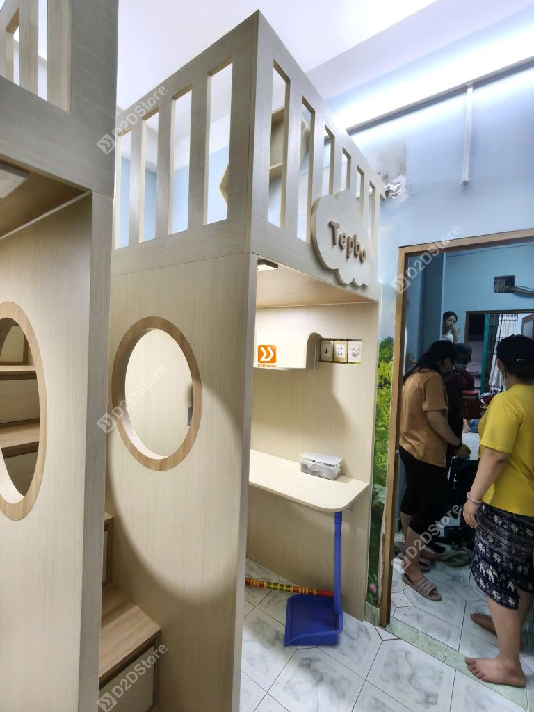 Phòng ngủ giường tầng cho 2 bé gái nhà chị Quyên Trần