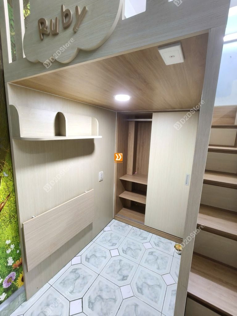 Phòng ngủ giường tầng cho 2 bé gái nhà chị Quyên Trần