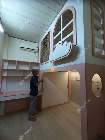 Phòng ngủ giường tầng cho 1 bé gái nhà chị Tâm Tâm