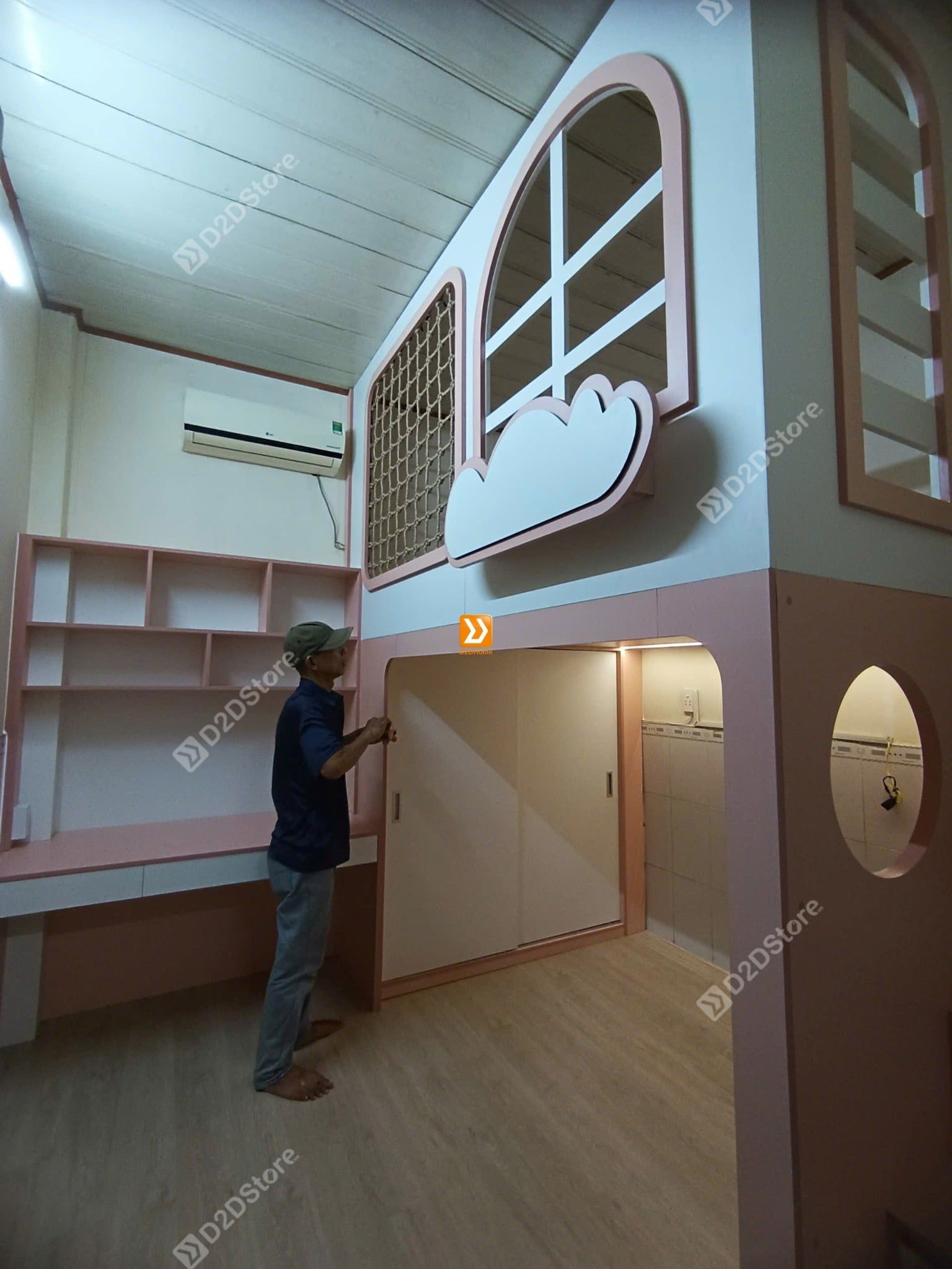 Phòng ngủ giường tầng cho 1 bé gái nhà chị Tâm Tâm