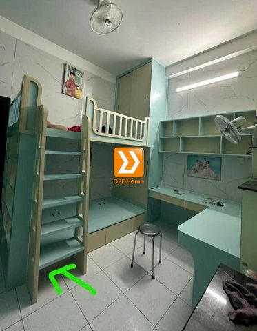 Phòng ngủ giường tầng cho 1 bé trai và 1 bé gái nhà chị Khuê Tú
