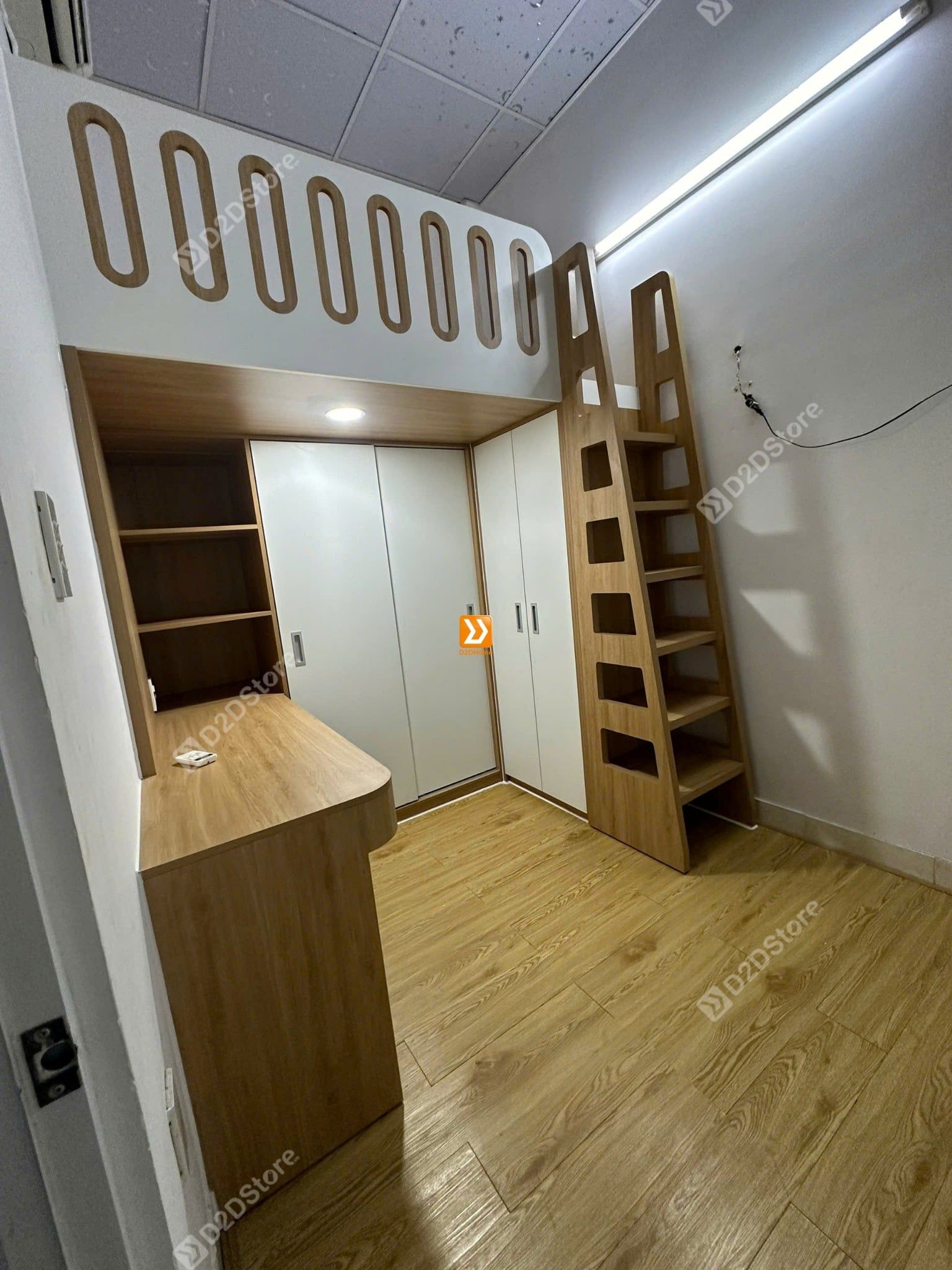 Phòng ngủ giường tầng cho 1 bé trai nhà chị Thanh Thảo