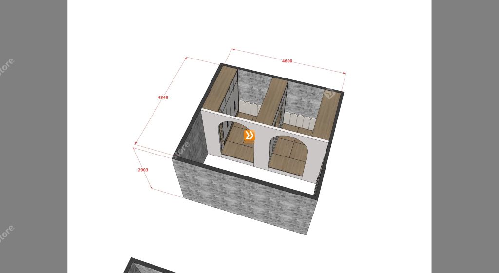 Hệ giường tủ đối xứng cho 2 bé nhà chị Đào