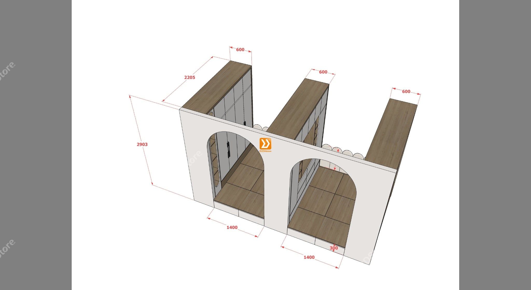  Hệ giường tủ đối xứng cho 2 bé nhà chị Đào 