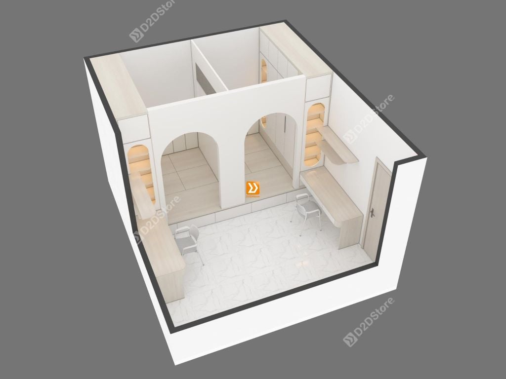 Hệ giường tủ đối xứng cho 2 bé nhà chị Cỏ Dại