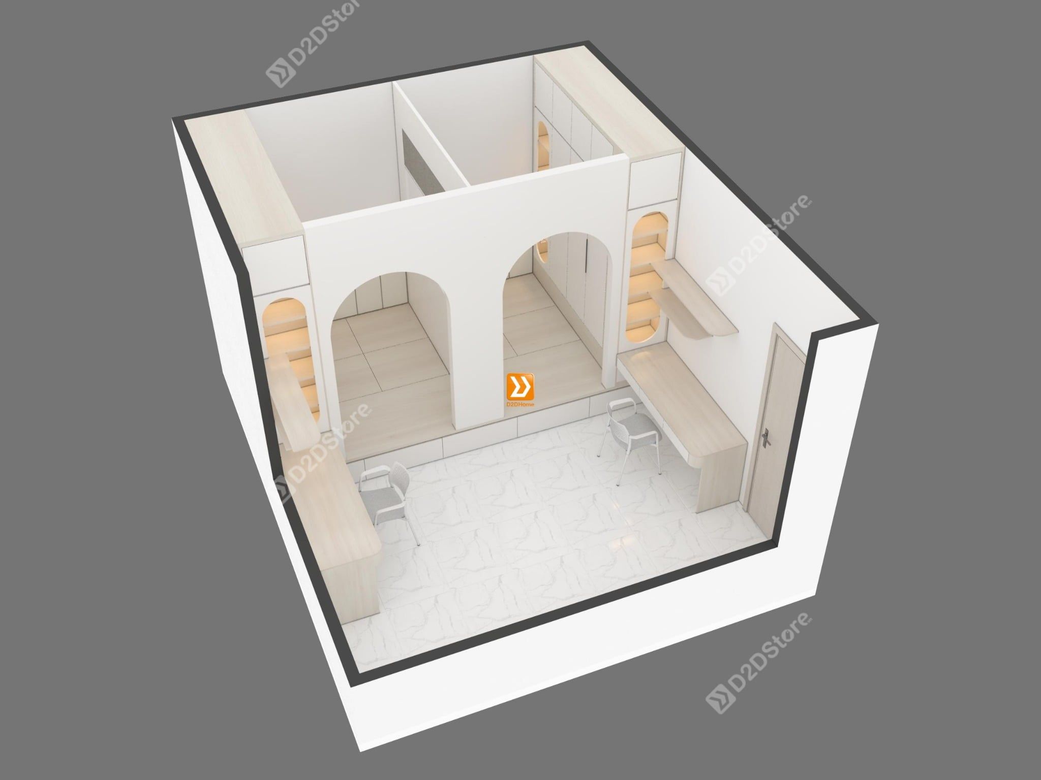  Hệ giường tủ đối xứng cho 2 bé nhà chị Cỏ Dại 