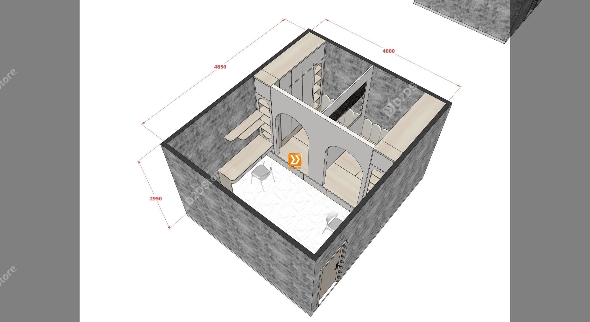  Hệ giường tủ đối xứng cho 2 bé nhà chị Cỏ Dại 