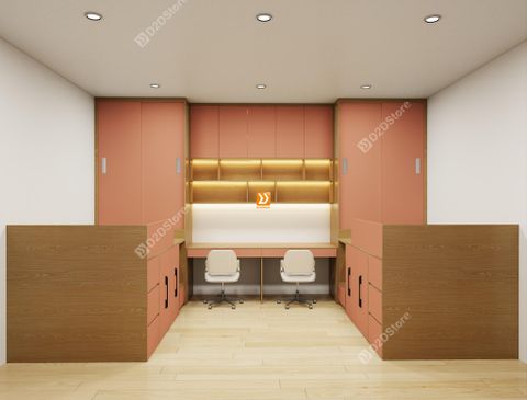 Hệ giường tủ đối xứng cho 2 bé gái nhà chị Kiều Võ