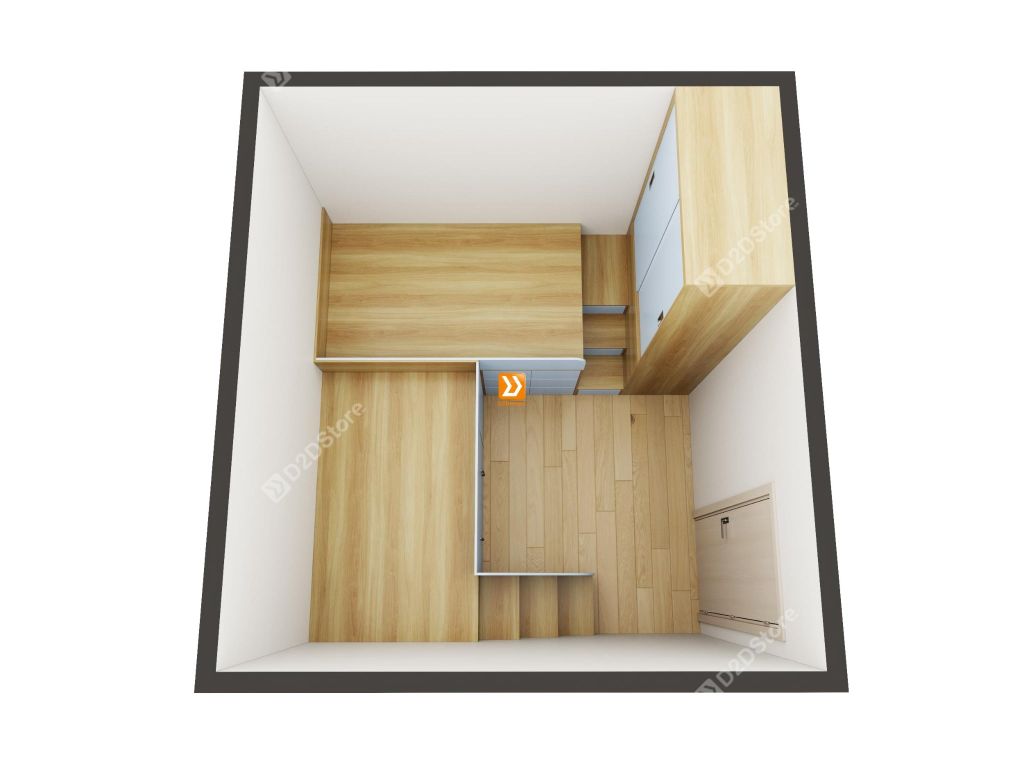 Hệ giường tủ đối xứng cho 2 bé trai nhà anh Hoàng Anh