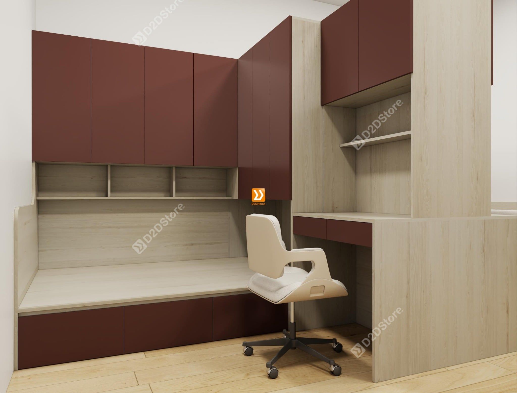 Hệ giường tủ đối xứng cho 2 bé nhà anh Duy Võ 