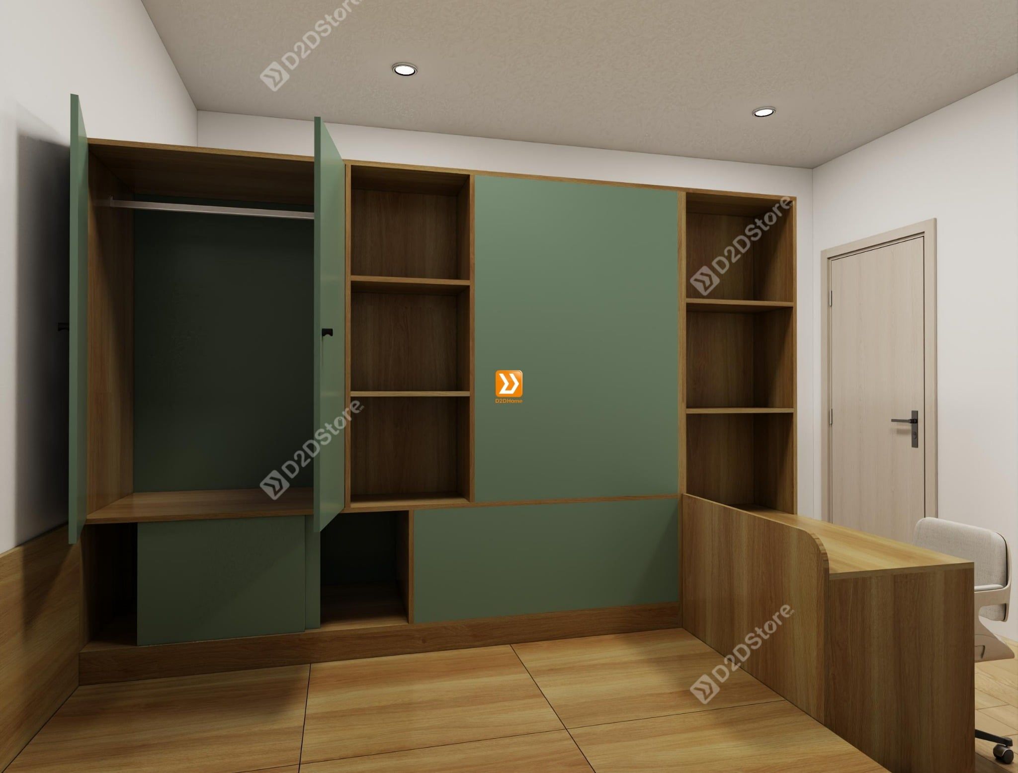  Hệ giường tủ đối xứng cho 2 bé nhà Chị Sunny 