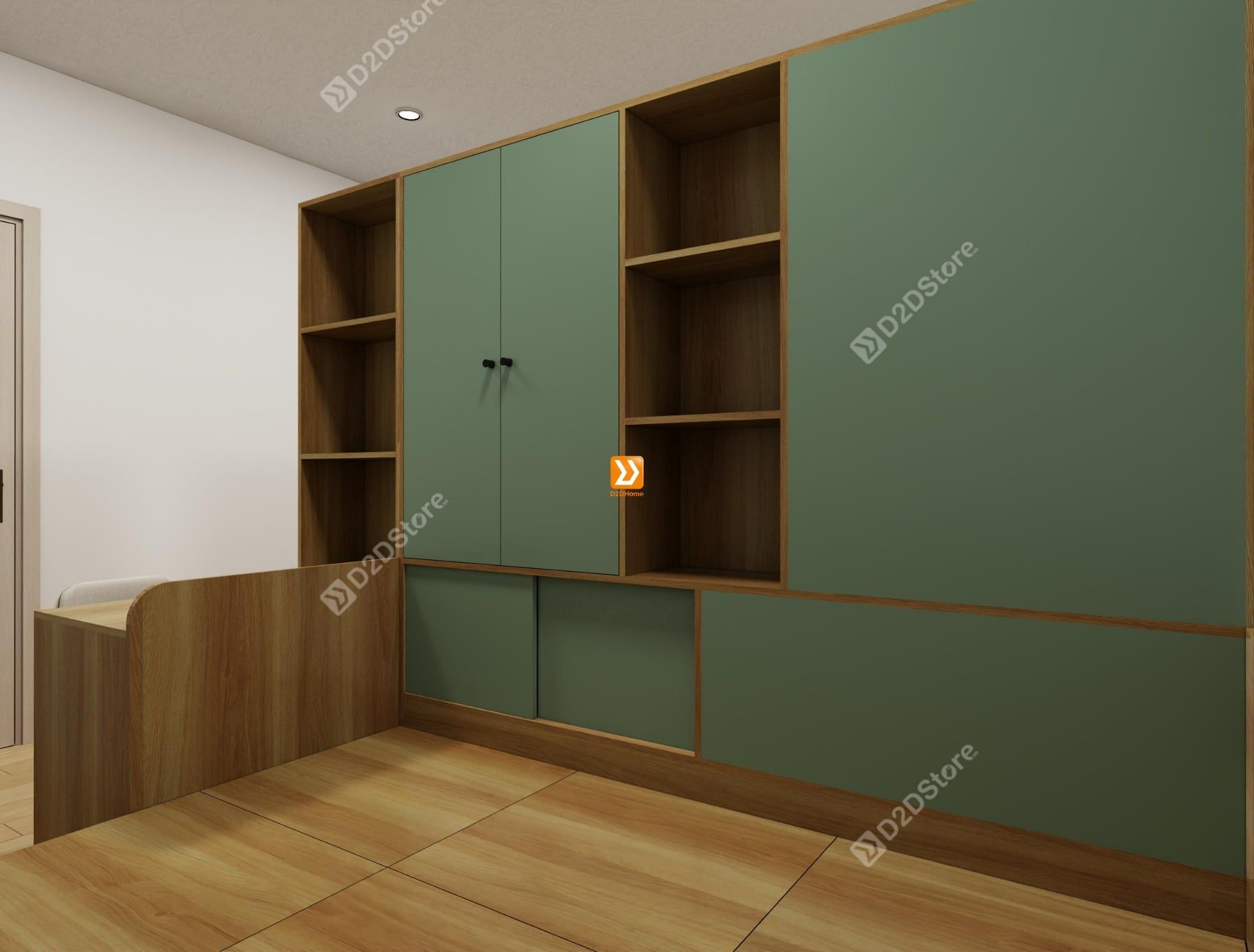  Hệ giường tủ đối xứng cho 2 bé nhà Chị Sunny 