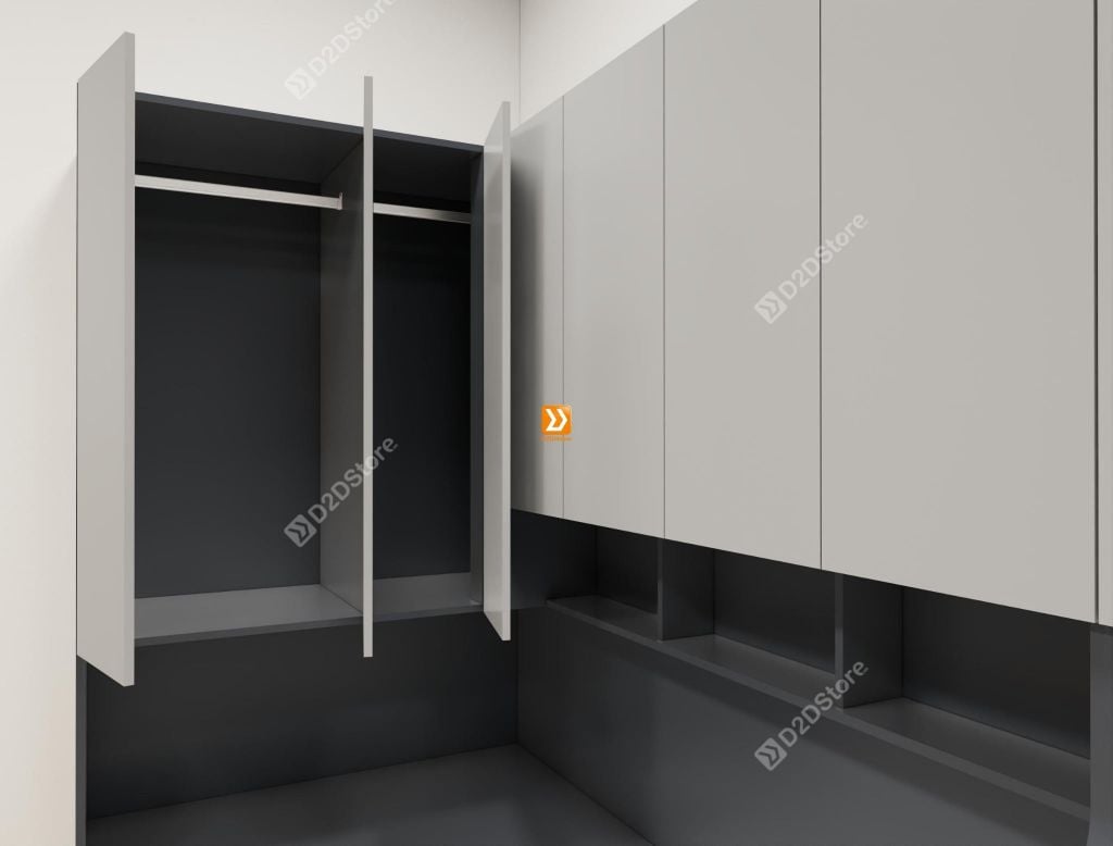 Hệ giường tủ đối xứng cho 2 bé nhà anh Lâm