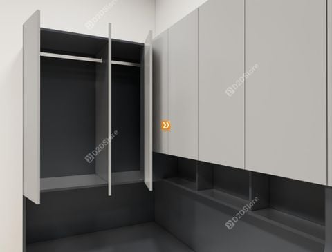 Hệ giường tủ đối xứng cho 2 bé nhà anh Lâm