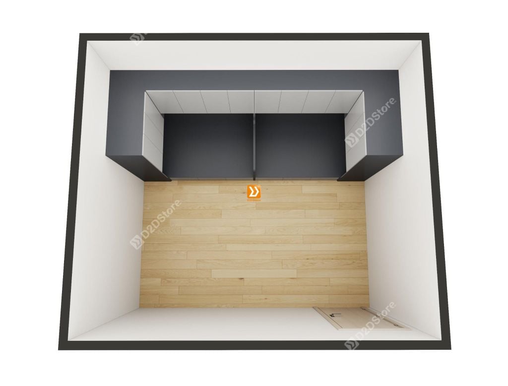 Hệ giường tủ đối xứng cho 2 bé nhà anh Lâm